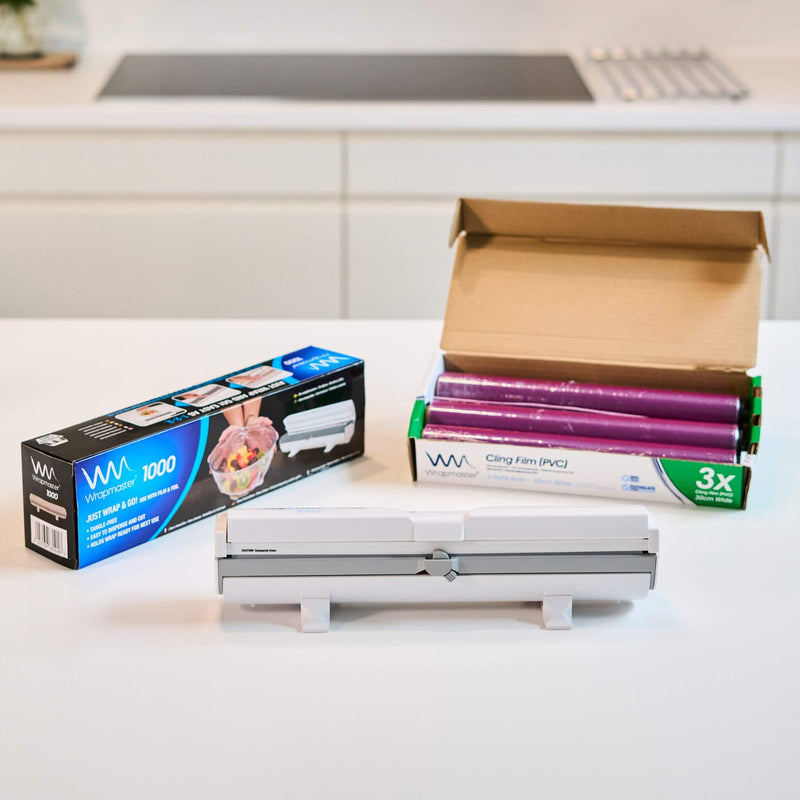 Wrapmaster startpakke med dispenser og husholdningsfilm – komplet løsning til køkkenet med hurtig levering i Danmark.